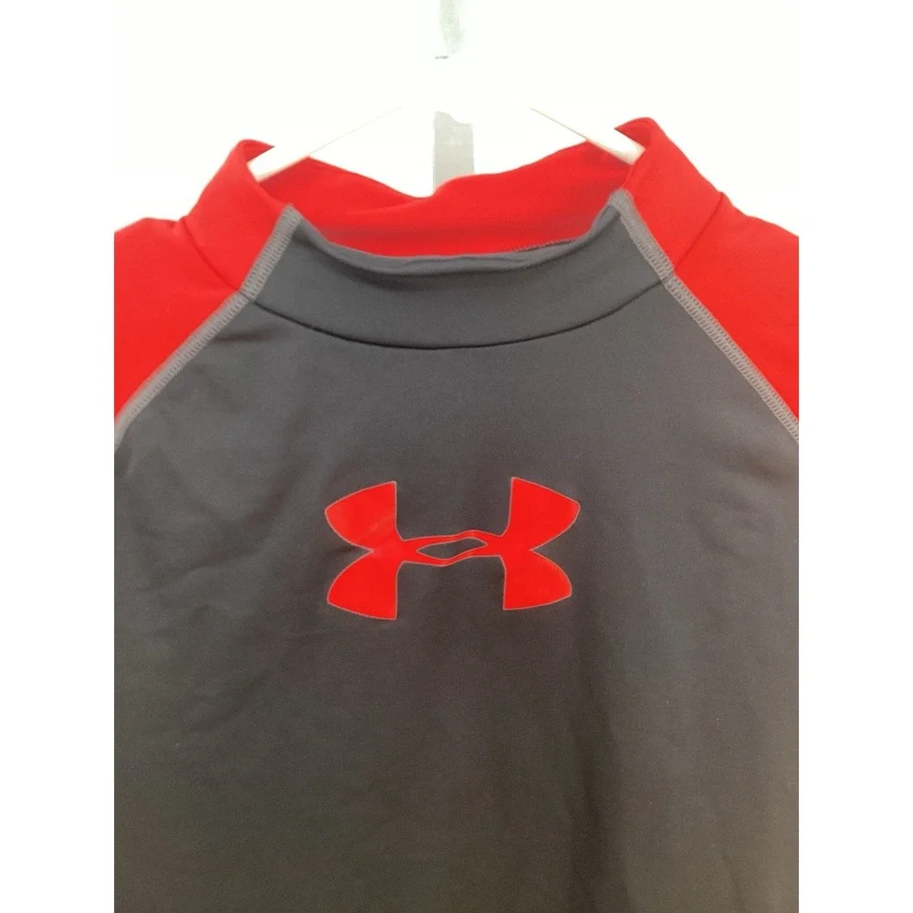Youth Under Armour Fitted Coldgear Long Sleeved‎ Mock  Black/red YXL